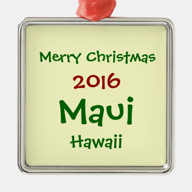 NEW 2016 MAUI HAWAII CHRISTMAS HOLIDAY ORNAMENT (Front)