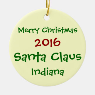 NEW 2016 SANTA CLAUS INDIANA CHRISTMAS ORNAMENT