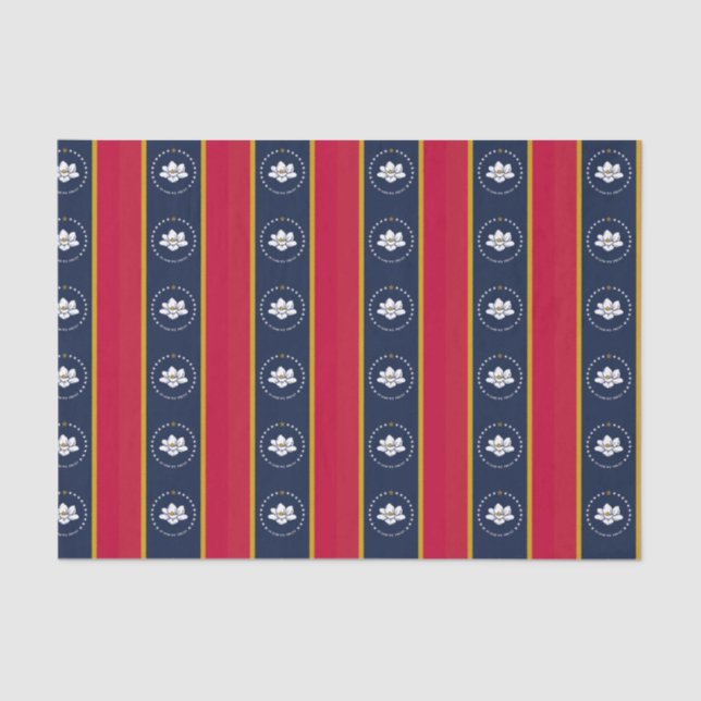 New 2020 Mississippi Flag Stripes Tissue Paper (Front)