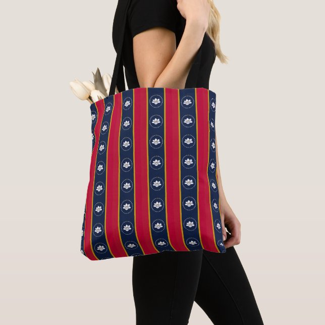 New 2020 Mississippi Flag Stripes Tote Bag (Close Up)