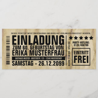 NEW: 60th birthday invitation with barcode