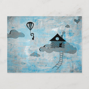 new address announcement : monkey in the clouds postcard