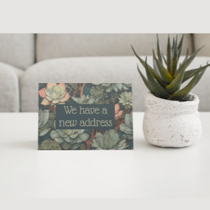 New Address Announcement   Succulent Garden Postcard