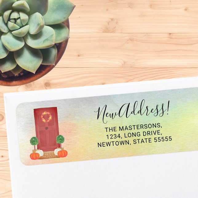 New Address Autumn Pumpkin Return Address Label (Creator Uploaded)