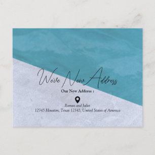 New Address   Blue and Grey Announcement Postcard