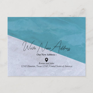 New Address | Blue and Grey Announcement Postcard