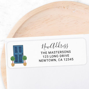 New Address Blue Door Return Address Label