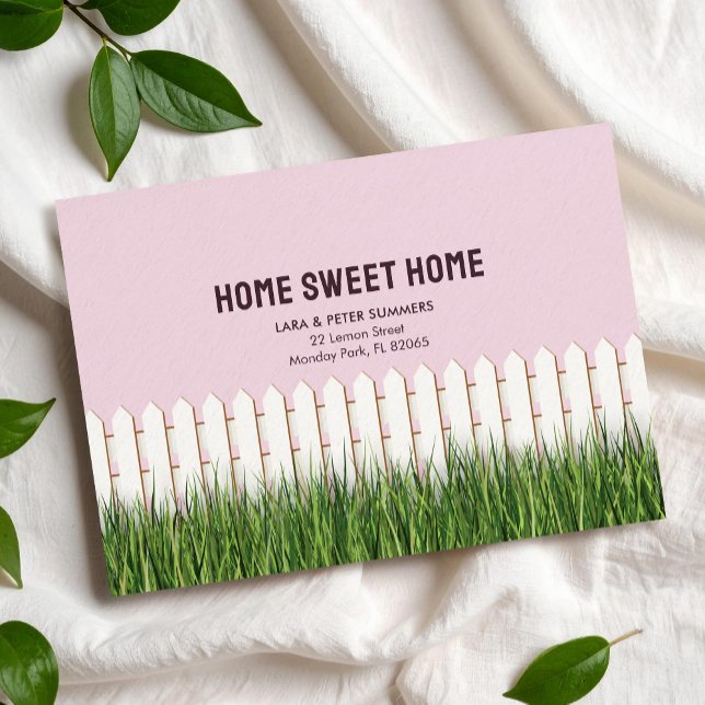 New address card with picket fence and garden (Creator Uploaded)