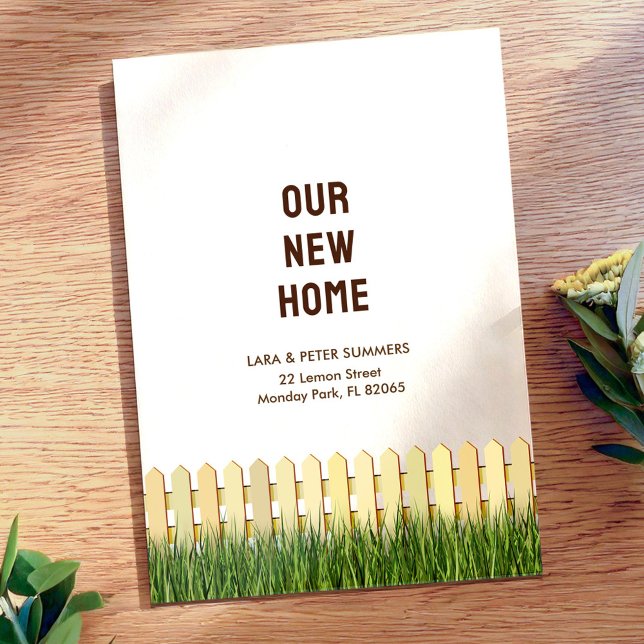 New address card with picket fence and garden (Creator Uploaded)