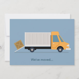 New Address Change Moving Truck Cute Blue Announcement