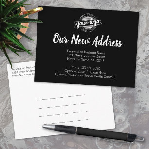 New Address Change with Business Logo Announcement Postcard