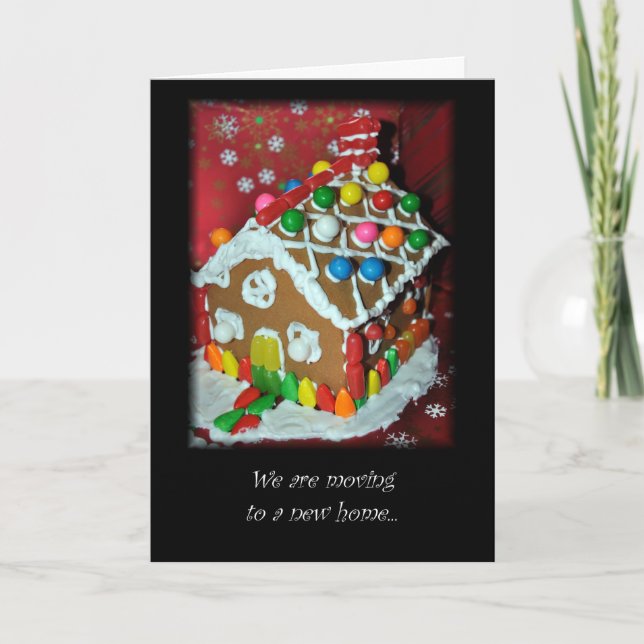New Address Christmas Card Gingerbread House (Front)