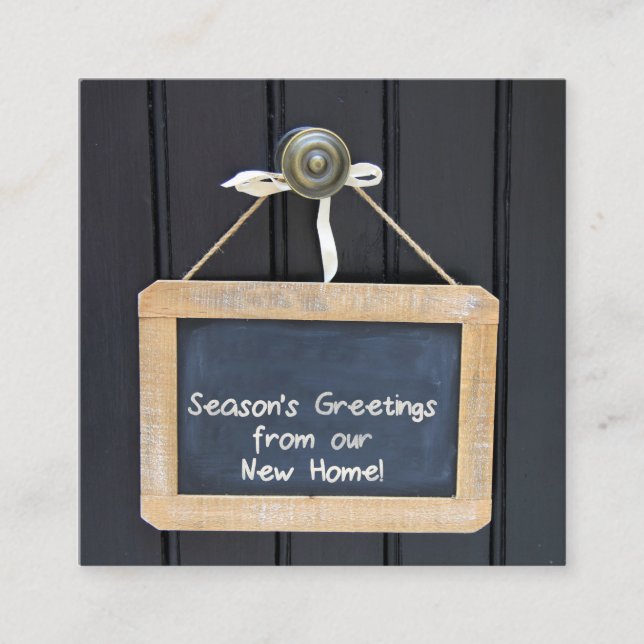 New Address Christmas Chalkboard sign Enclosure Card (Front)