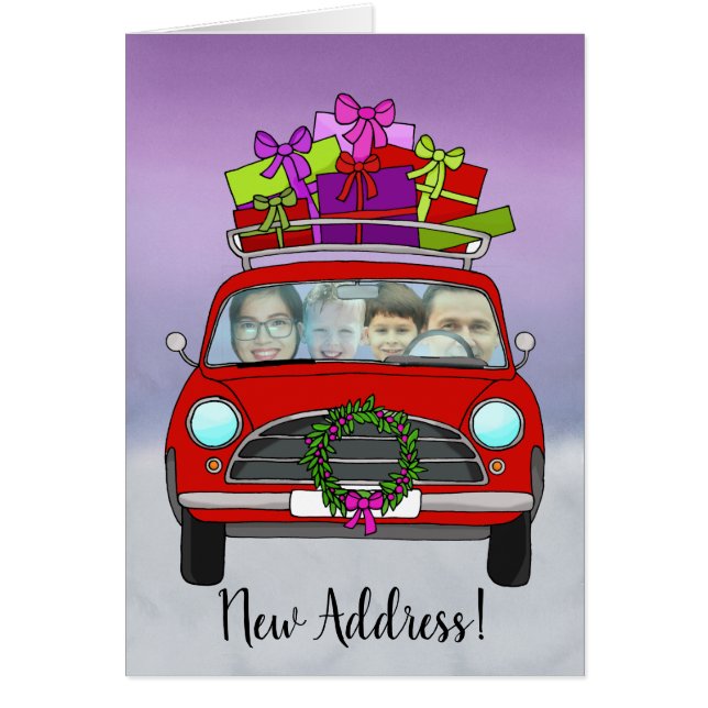 New Address Christmas customisable photo card (Front)