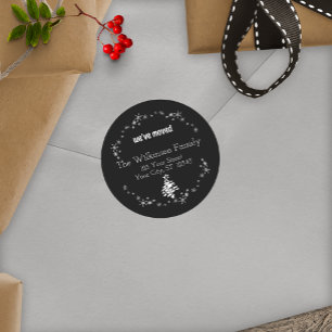 New Address Christmas Holiday Black Envelope Seal