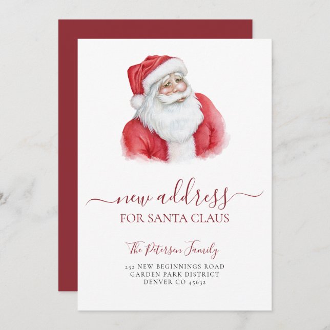 New address Christmas holiday moving Announcement (Front/Back)