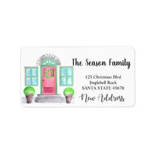 New Address Christmas home Label