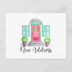New Address Christmas home Postcard