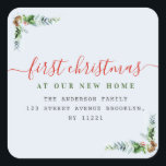 new address christmas sticker<br><div class="desc">A modern merry christmas card design with bold red typography. New home for the holidays.</div>