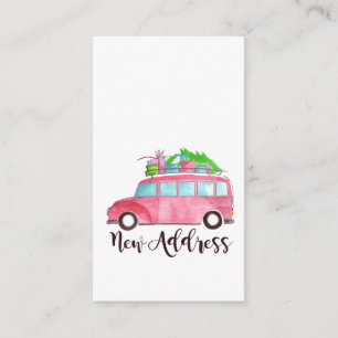 New address Classic Christmas Car Enclosure Card