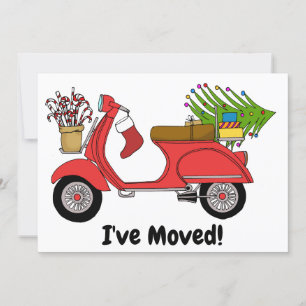 New address Classic Christmas Scooter Invitation