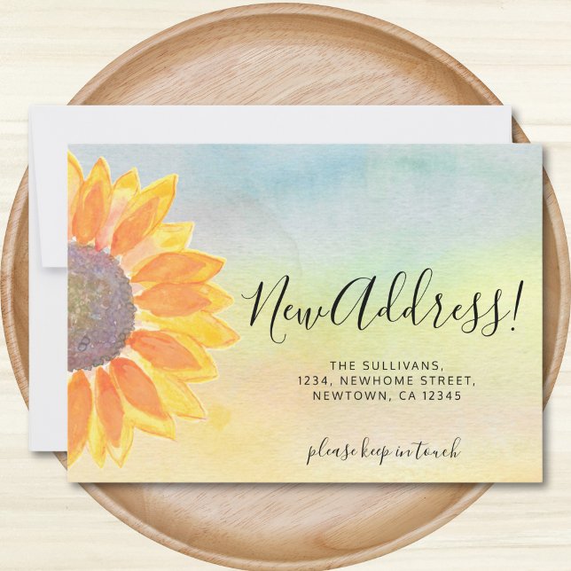 New Address Colourful Sunflower Moving Announcemen Announcement (Creator Uploaded)