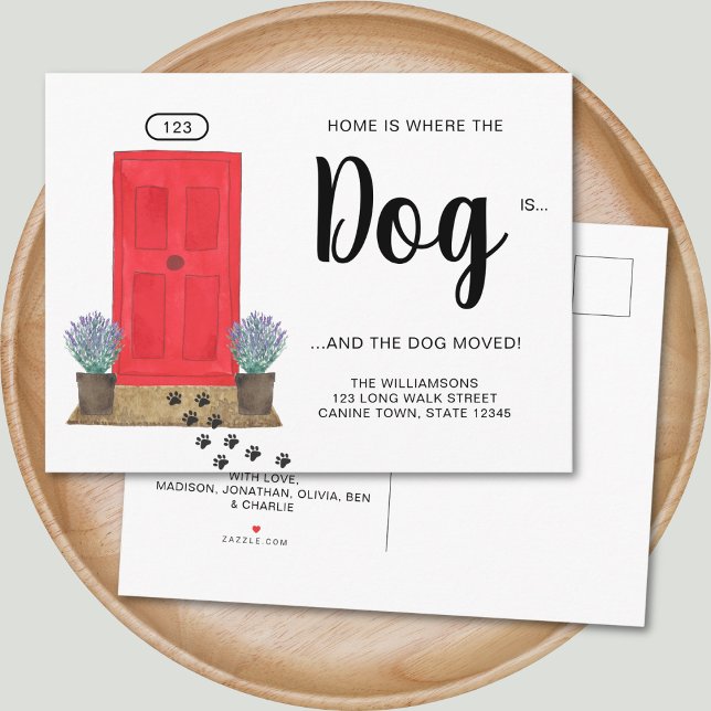 New Address Dog Moving  Announcement Postcard (Creator Uploaded)