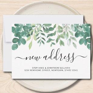 New Address Eucalyptus Greenery  Announcement