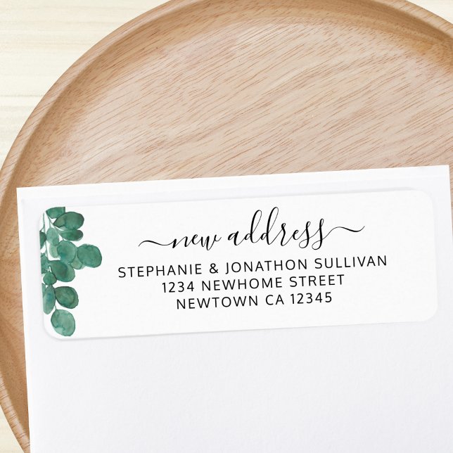 New Address Eucalyptus Greenery Return Address  Label (Creator Uploaded)