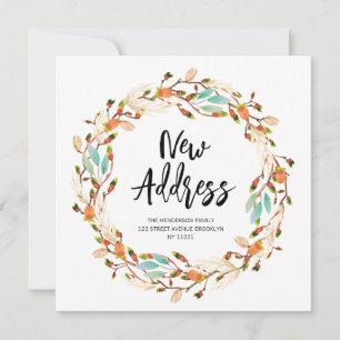 New Address fall wreath moving announcement