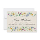 New Address Floral Moving Announcement Mini Card