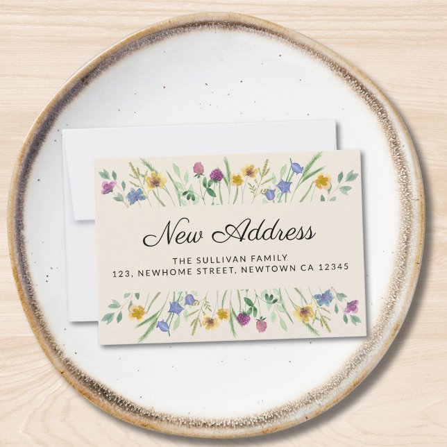 New Address Floral Moving Announcement Mini Card (Creator Uploaded)