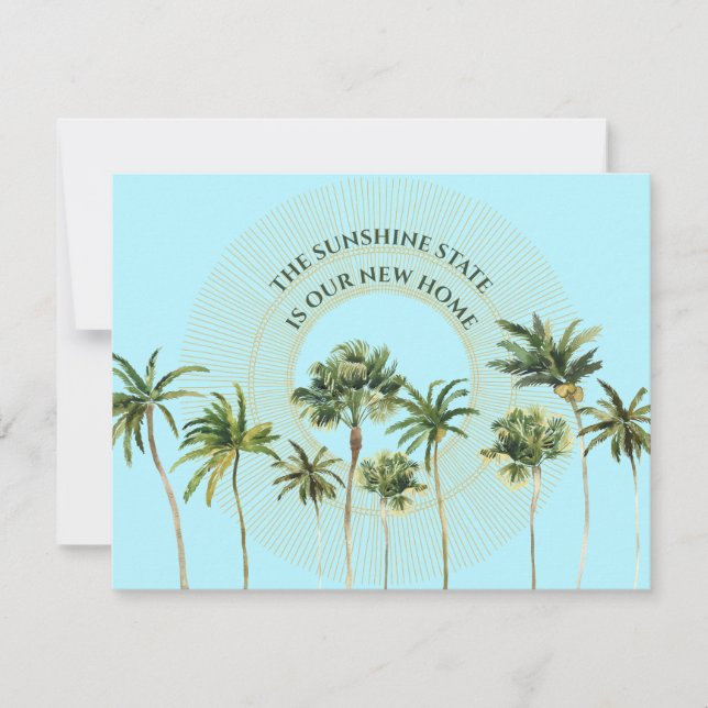 New Address Florida Palm Trees Moving Announcement (Front)
