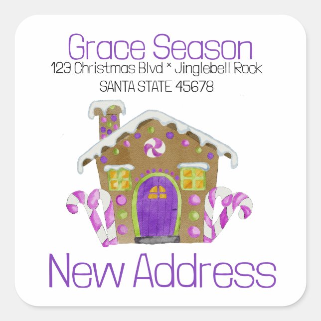 New Address  Gingerbread House  Envelope seal (Front)