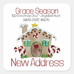 New Address Gingerbread House Envelope seal