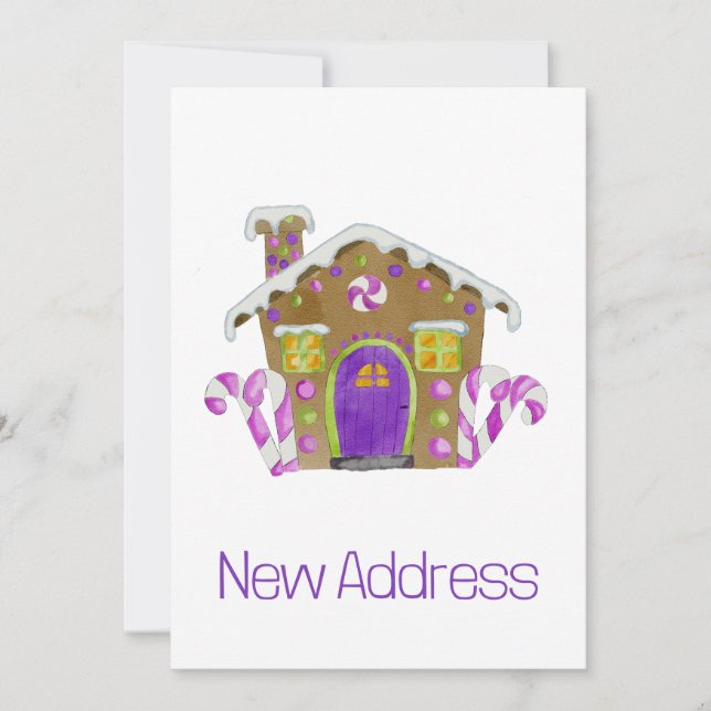 New Address Gingerbread House Invitation (Front)
