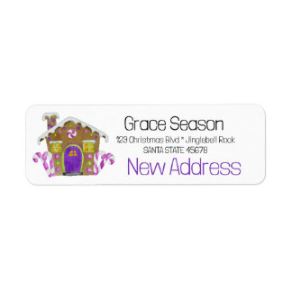 New Address Gingerbread House Label Return Address Label