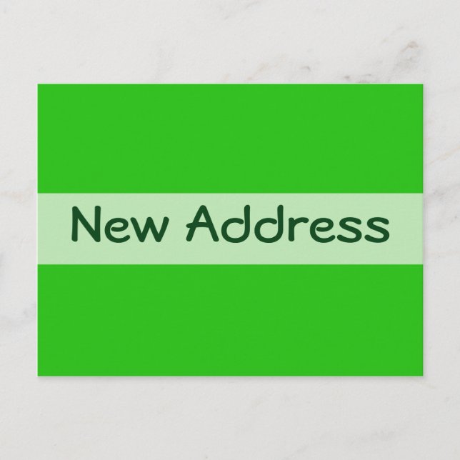 new address green announcement postcard (Front)