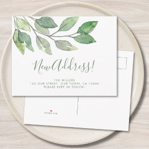 New Address Greenery Announcement Postcard