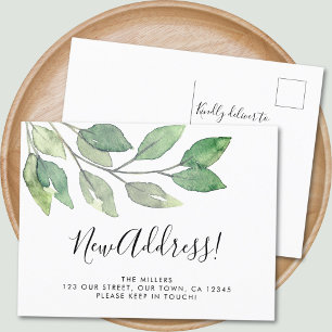 New Address Greenery Announcement Postcard