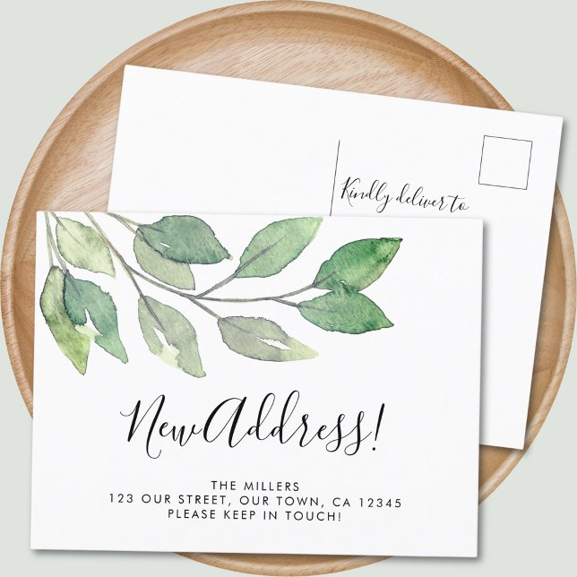 New Address Greenery Announcement Postcard (Creator Uploaded)