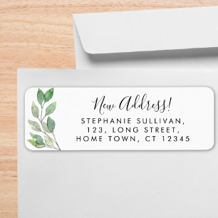 New Address Greenery Return Address Return Address Label