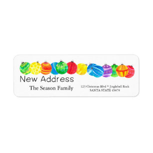 New Address handpainted watercolor label Return Address Label