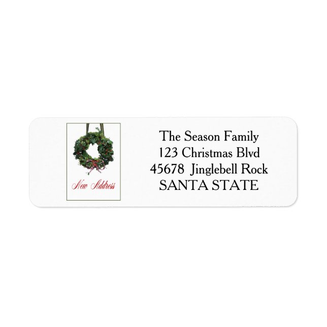 New Address Holiday Label Return Address Label (Front)