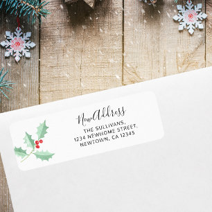 New Address Holly Return Address Label