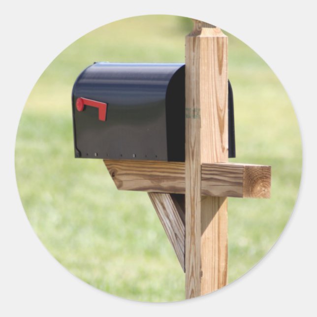 New Address Mailbox Classic Round Sticker (Front)
