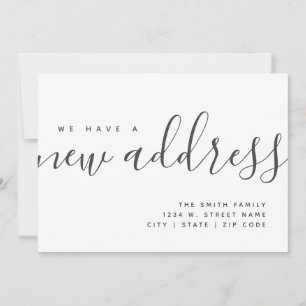 New Address Modern Minimalist Calligraphy New Home Announcement