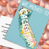 NEW ADDRESS Move California State Illustrated Map