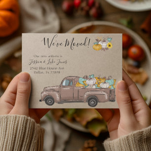 New Address Moving Announcement Autumn Pumpkin