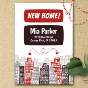 New Address Moving Announcement cartoon style